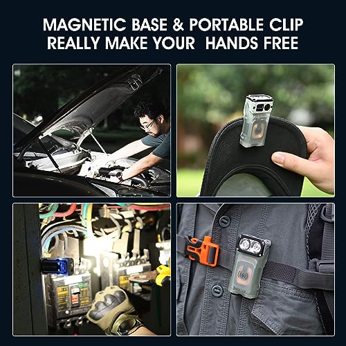 Image of WUBEN X3 Mini Flashlight with Rechargeable Charging Box 180 Degree EDC Keychain Flashlight Twist Ip65 Waterproof Magnet Pocket Flashlights 10 Mode Type-C Lanyard for Camping, Outdoor, Inspection, Gift