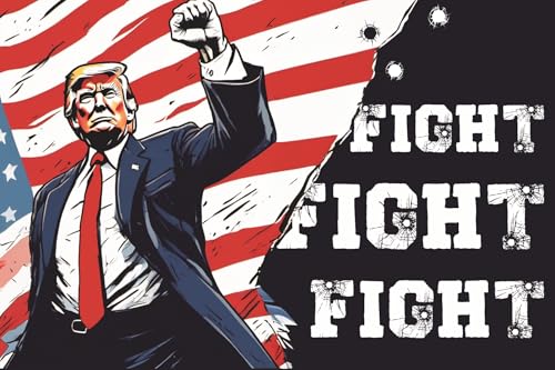 2-Pack Trump Fight Fight Fight Car Magnets Removable Political Magnetic Bumper Stickers 6 x 4 Weatherproof Vinyl (for Metal Surfaces)