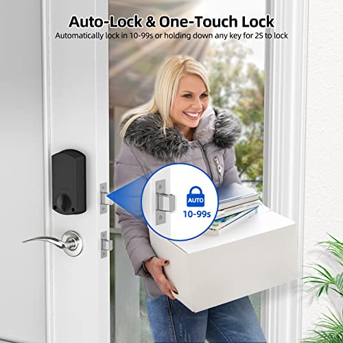 Fingerprint Door Lock, Nrefpun Keyless Entry Door Lock, Electronic Smart Lock With Keypad,Auto Lock,Anti-Peeping Password,300 User Codes, Easy Install Biometric Door Locks Deadbolt Lock For Front Door #TOP3
