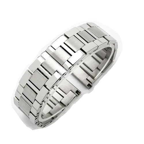 yapong Solid Stainless Steel Watch Bracelet For Cartier Tank Ronde Solo Men And Women Watchband(16mm)
