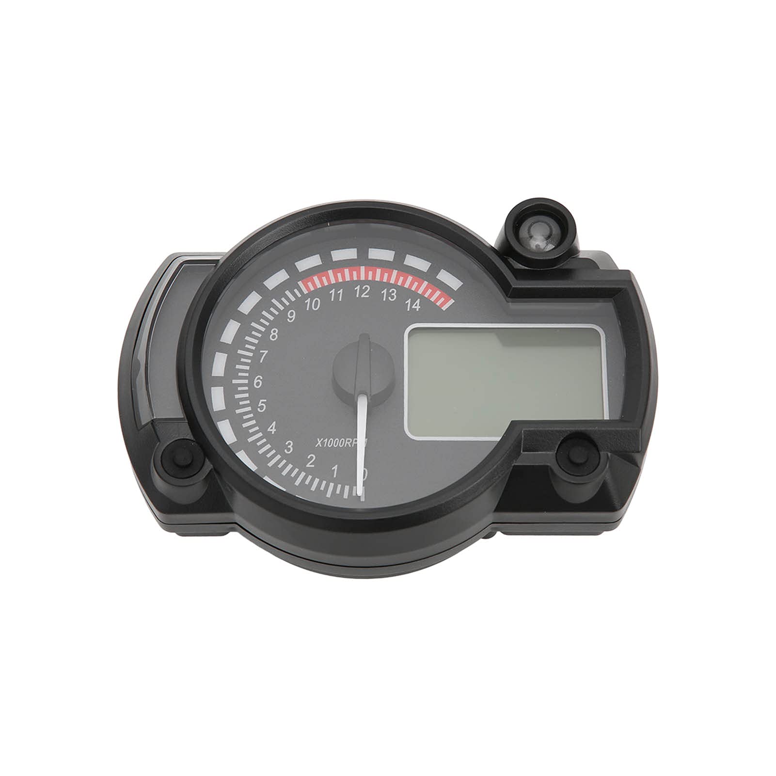 Prędkościomierz motocykla Przebieg 15000 R/min Wyświetlacz LCD - Regulowany 12 V Uniwersalny do samochodów, pojazdów kempingowych, motocykli - Konstrukcja ABS typu Plug and Play