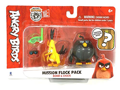 Angry Birds Collectible Mission Flock Pack [Bomb & Chuck] with Bonus Surprise hatchling!