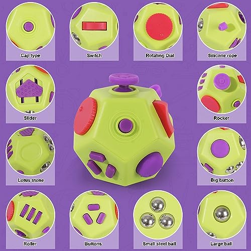 Image of UOOEFUN Mini Finger Cube Toys, Cool Fidget Toys for Kids Adults with Anxiety ADHD Autism and Relief Stress (Green)