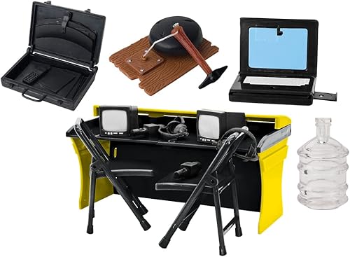 Miniatura 2 de Juego de accesorios de mesa de comentaristas de 13 piezas para figuras de acción de lucha libre