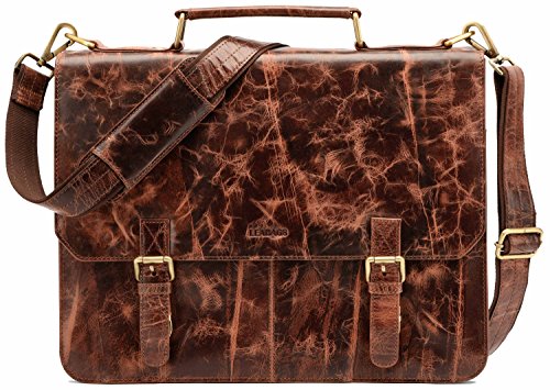 LEABAGS Gainsville Sac bandoulière rétro-Vintage en véritable Cuir de Buffle - FurryVinkat Cover