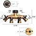 Onebom Hose Splitter 3/4 Inch, Solid Brass Pipe Connector,Garden Hose Distributor Heavy Duty (4 Way)
