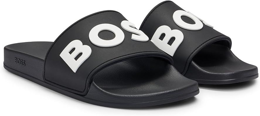 BOSS Men's Slide Sandals, Made in Italy, 3D Logo