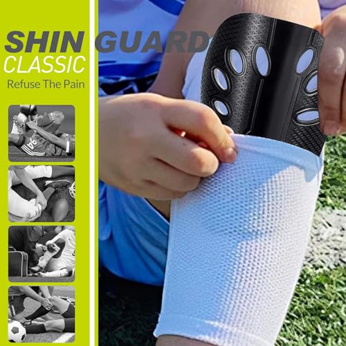 Image of GISCO Premium Soccer Shin Guards for Youth & Adults | Lightweight Football Shin Pads | Protective Soccer Gear for Training & Matches (Black, Medium)
