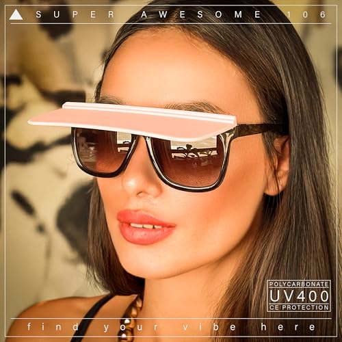 SA106 Unique Collapsible Sun Visor Horn Rim Hipster Plastic Sunglasses3