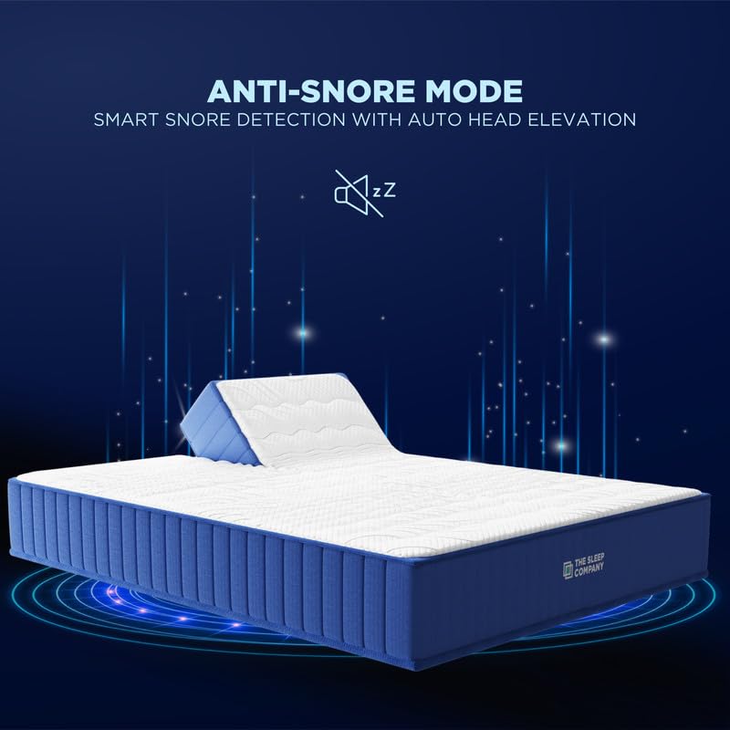 Image of The Sleep Company Latex SensAI Mattress with AI-Powered Firmness | Anti-Snore Mode | Sleep Analytics | 6-Zone Adaptive Support | 12 Inch Queen Size Mattress | 78X60