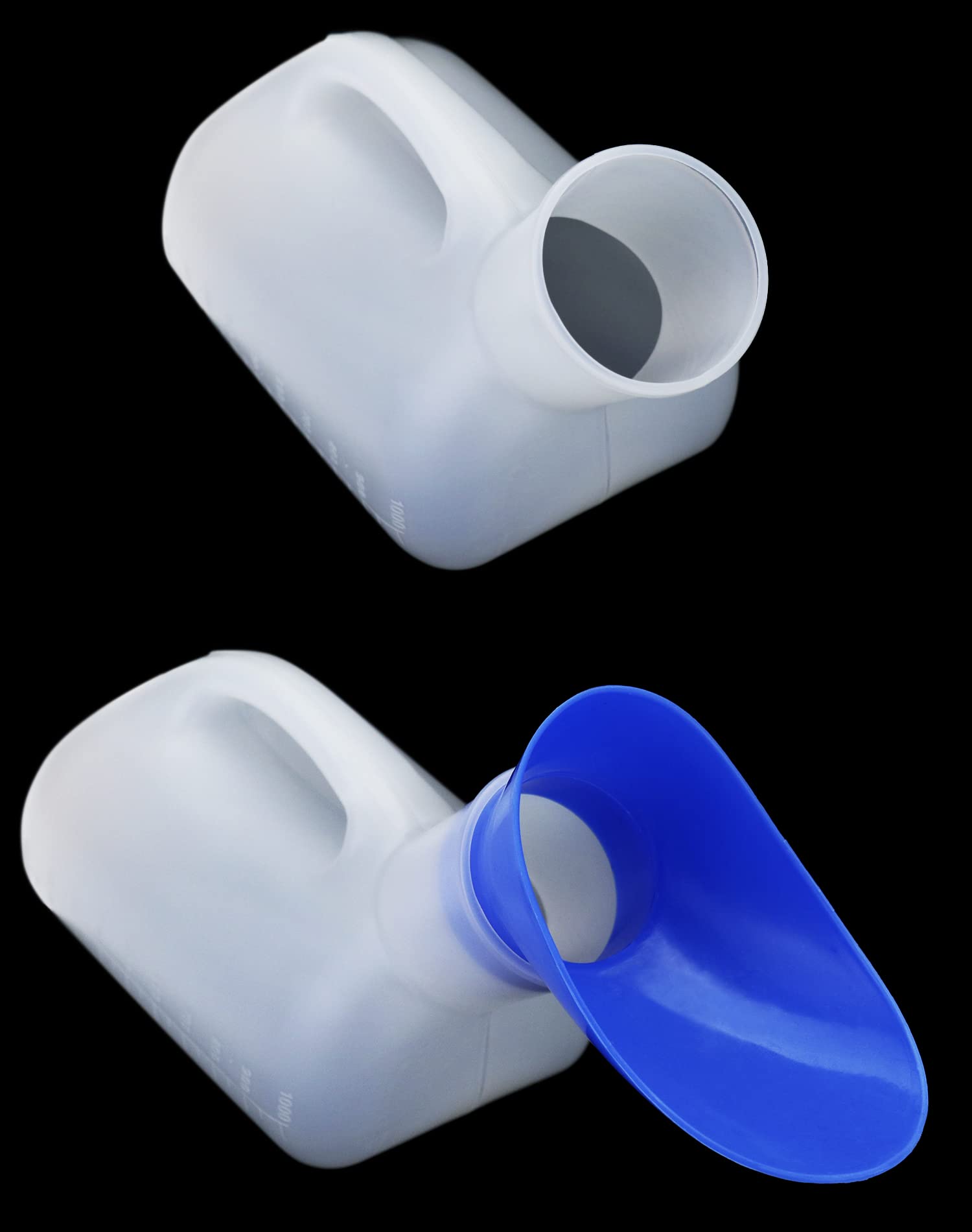 QWORK® 1000ml pisuar dla mężczyzn i kobiet sika, przenośna butelka na mocz, posiada osłonę, do samochodu, kempingu, podróży, na zewnątrz, 1000 ML