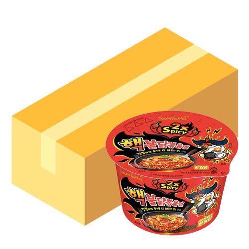 Korean Spicy Hot Chicken Flavor Ramen 2x Spicy Big Bowl 16 x 105 Grams