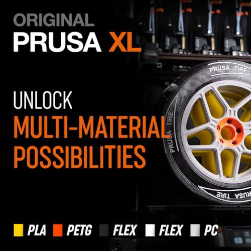 ORIGINAL PRUSA XL zusammengebaut | 1 Druckkopf | CoreXY 3D-Drucker | 36×36×36 cm Druckvolumen | Inkl. satiniertes Blech & 1 kg Schwarze Prusament PLA Spule