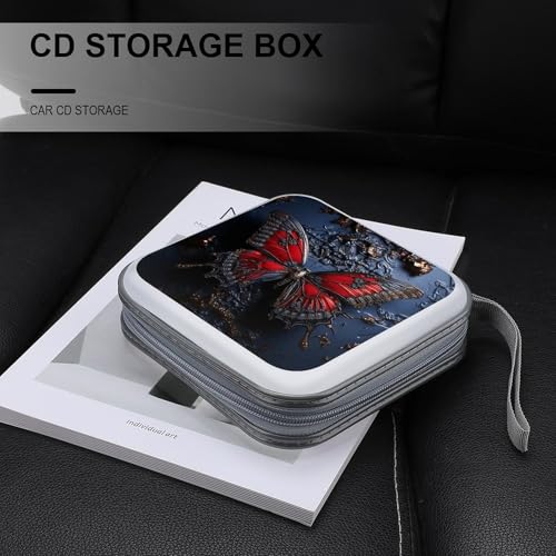 Bolsa de almacenamiento para CD con cremallera y espacio para 40 DVD 6