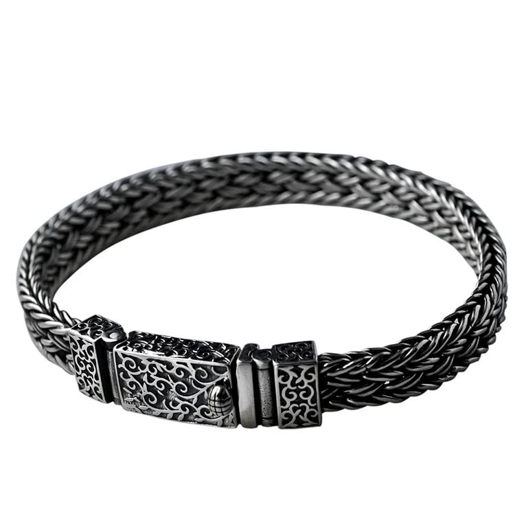 VOYADE Retro S925 Sterling Silver Woven Double Layer Wheat