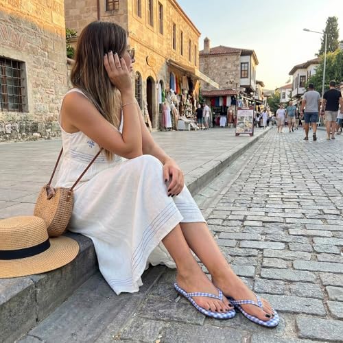 Image of CUSHIONAIRE Cruise Lightweight Womens Flip Flops, Comfortable Beach Sandals for Women with Cushioned Footbed & Flexible Slip On Design
