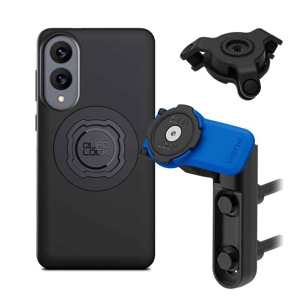 Quad Lock Brake/Clutch Motorcycle Phone Mount with Vibration Dampener and MAG Phone Case for Galaxy S25 Edge