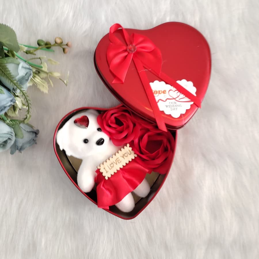 ascension Plastic Valentine's Day Gift Combo Gift for Girlfriend Boyfriend Husband Wife Red Rose with Teddy Gift Box for Valentine Day Lovely Gift Item for Valentine Week, Flower 2 51aR9Z8cZCL