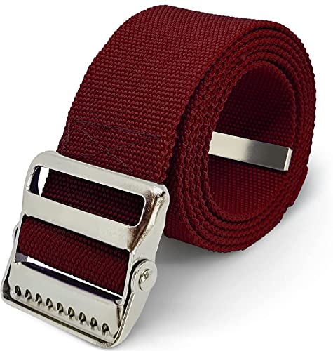 LiftAid Transfer and Gait Belt 60 Inch with Metal Buckle and Loop - Walking, Standing and Transfer Assist Aid for Seniors, Elderly Patients, Caregiver, Nurse, Therapist (Burgundy)