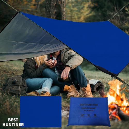 Image of Heavy Duty Survival Blanket -Multifunctional Reflective Tarp Thermal Blanket - 60 inch x 83 inch Waterproof Sandproof for Camping Hiking Outdoors Multifunctional Emergency Blanket