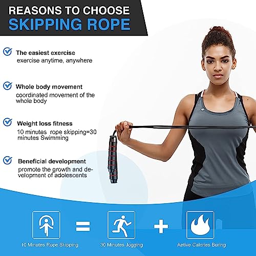 Image of Redify Skipping Rope Men and women and Children Exercise Rope for Exercise Workout & Weight LossTangle Free Jumping Rope for Kids Polyvinyl Chloride rope
