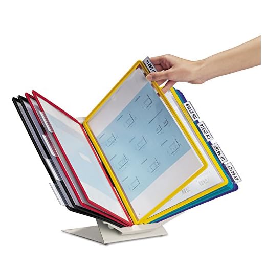 DURABLE Rotating Portrait/Landscape Reference Sysetm for Desktop/Wall, 10 Double-Sided Panels, Letter-Size, Assorted Colors, VARIO Design (551500)
