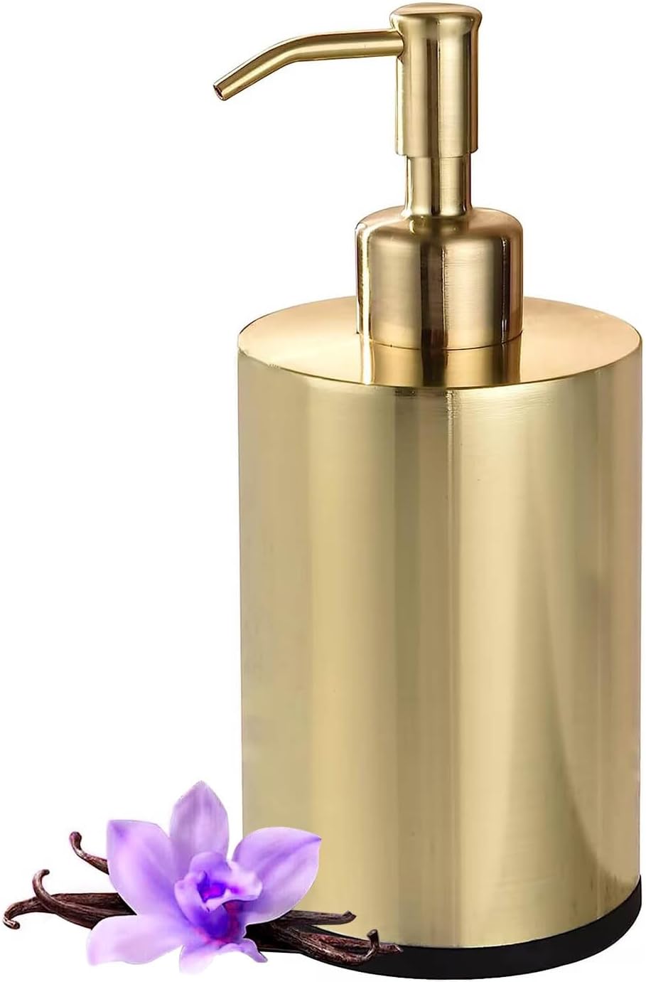 Stainless Steel Refillable Soap Dispenser - 15oz Bottle, Anti-Rust Gold, Kitchen & Bathroom Use