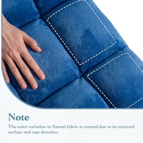 Image of Giantex Folding Floor Chair with Back Support, 14 Adjustable Position, Padded Sleeper Bed, Couch Recliner, Gaming Video Chairs for Adults, Meditation, Living Room (Blue)