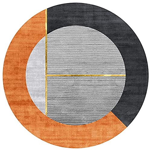 Tapis de sol intérieur circulaire orange rond haut de gamme pour chambre