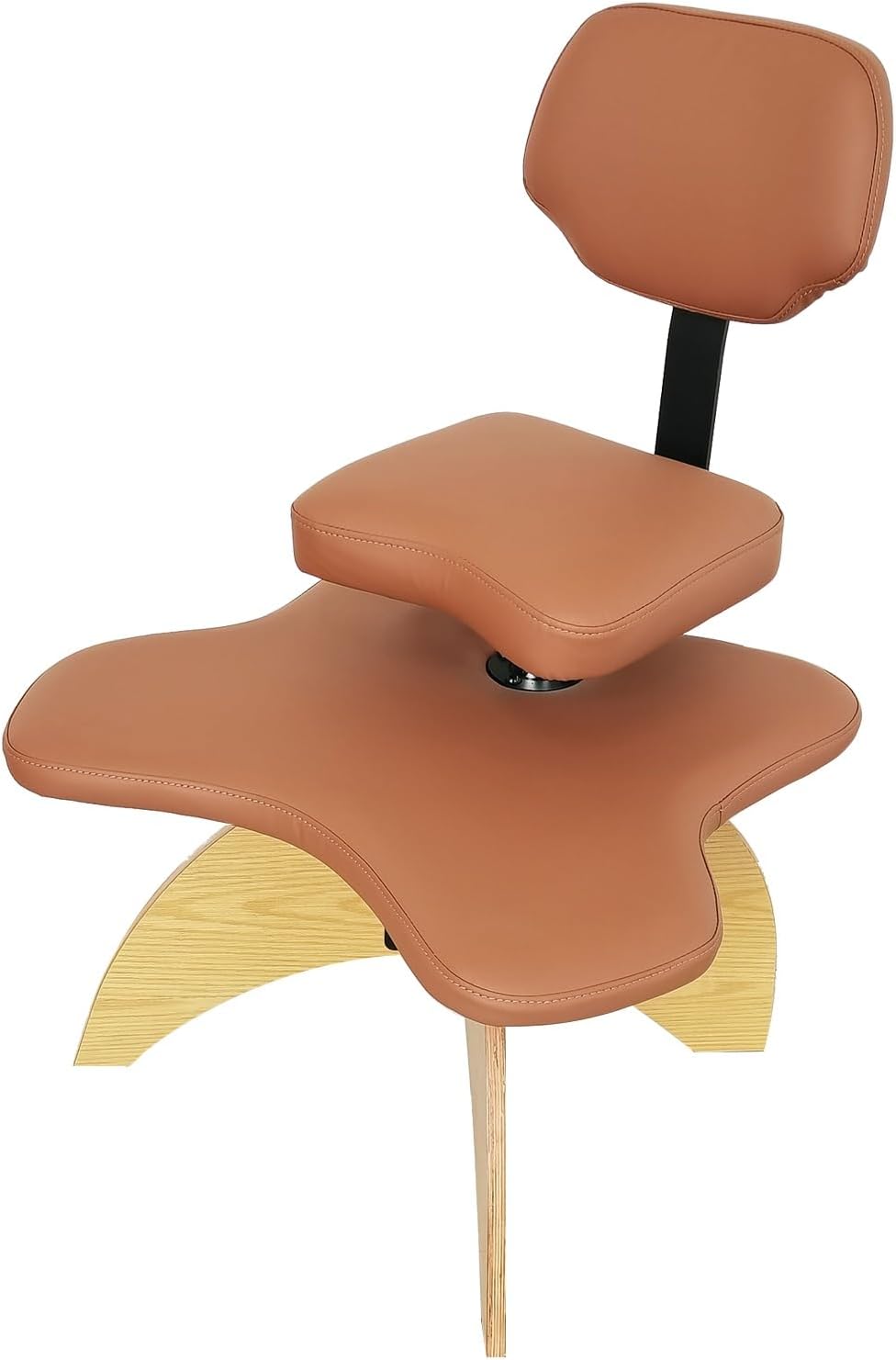 Ergonomic Kneeling Chair with Back Support, Posture Chair, Versatile Cross Legged Chair, Meditation Chair with Comfortable Padded Seat Cushion & Knee Support, Height Adjustable(Brown A)