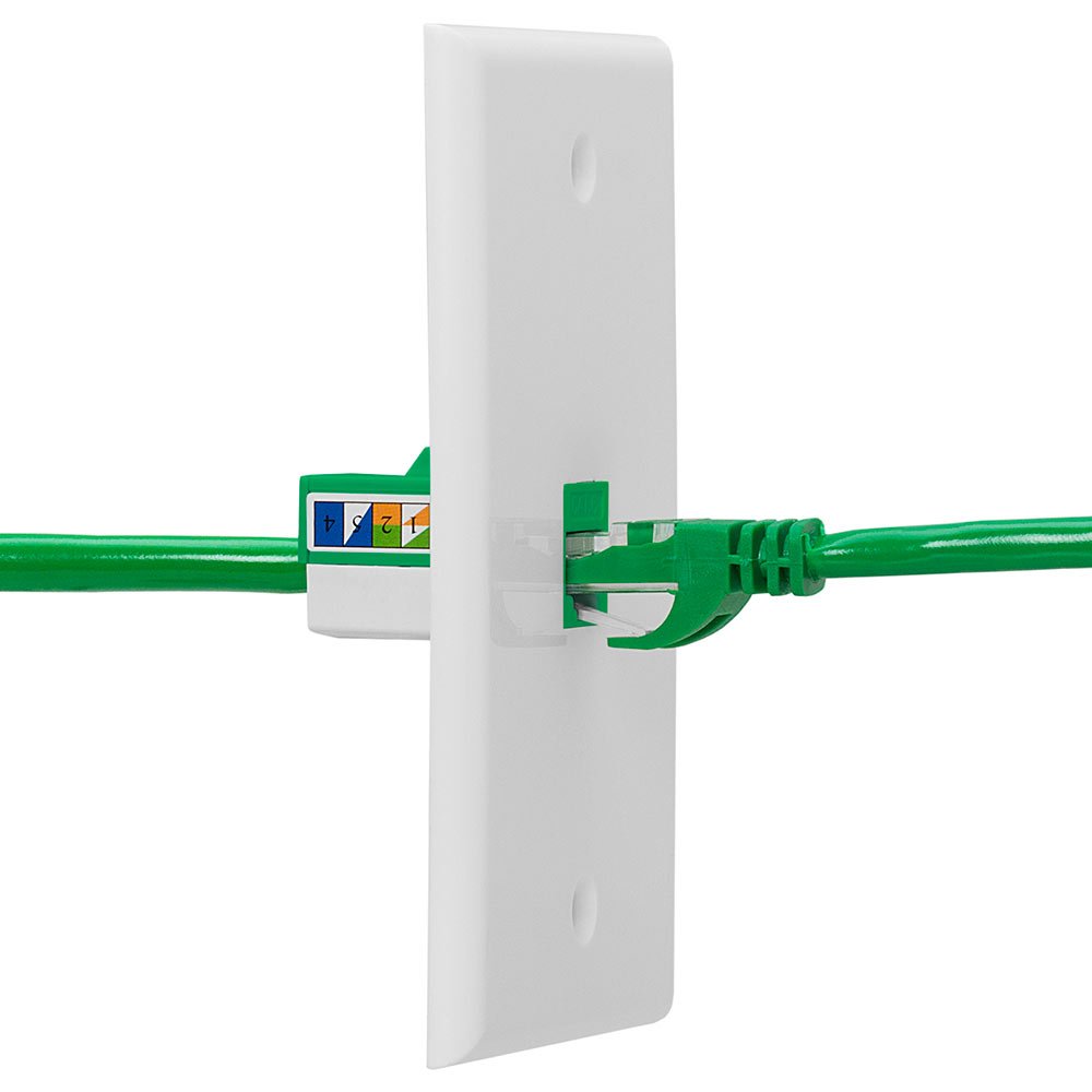 Cmple RJ45 Keystone Jack 90 stopni Cat6 Keystone Jack Insert Punch Down RJ45 Złącza żeńskie do płyt ściennych, paneli krosowych, kabli Ethernet - zielony