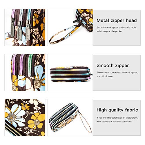 Image of BIAOTIE Large Capacity Wristlet Wallet - Women Printed Nylon Waterproof Handbag Clutch Purse