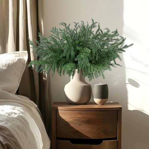 12 Bundles Artificial Norfolk Pine Stems, Real Touch Christmas Greenery by Geegoods - Used condition - Image 6