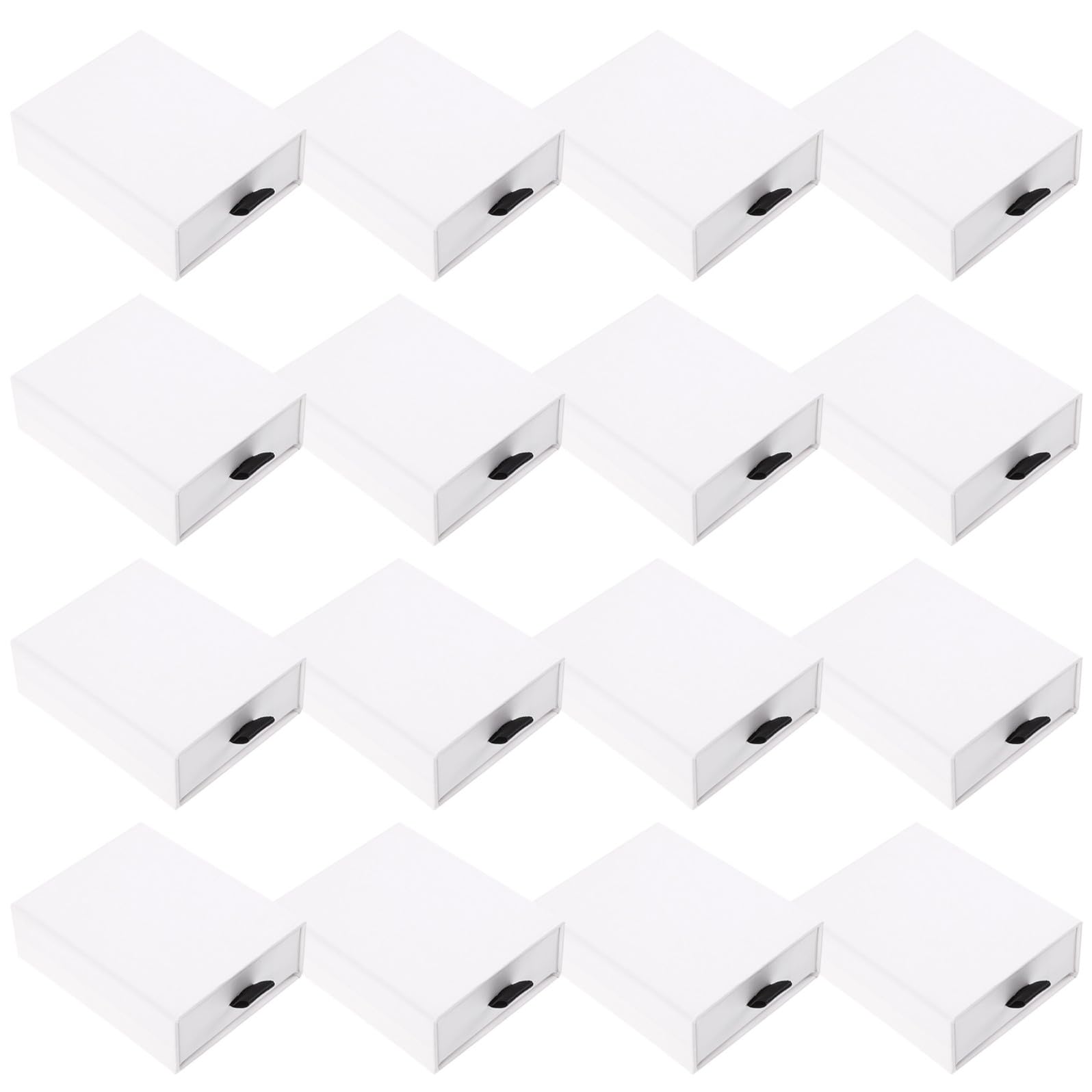 CANIGHT Carta Bianca Scatola Gioielli a Cassetto 20 Pezzi per Regalo | Design Semplice e Generoso, Apertura Facile, per Conservare Anelli, Orecchini, Collane e Bracciali