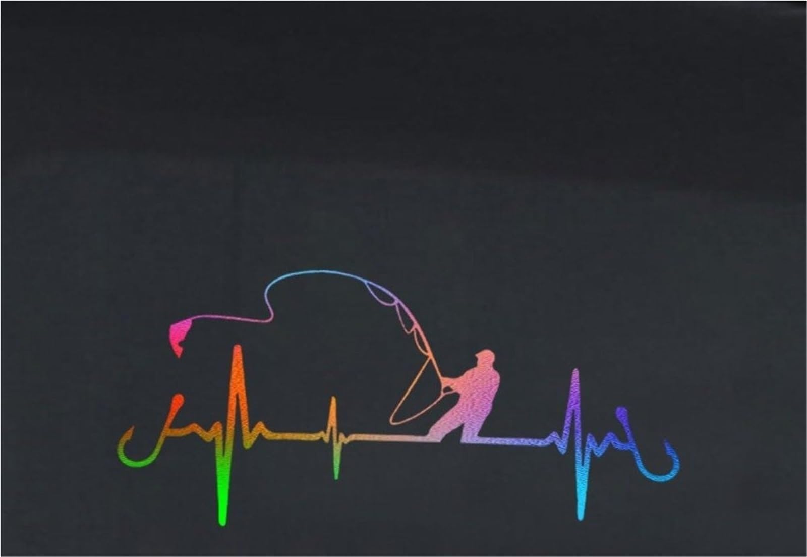 FGLFPXI Fishing Heartbeat Car Sticker Decal for Car Windows, Bumpers Laptops Walls Motorcycle