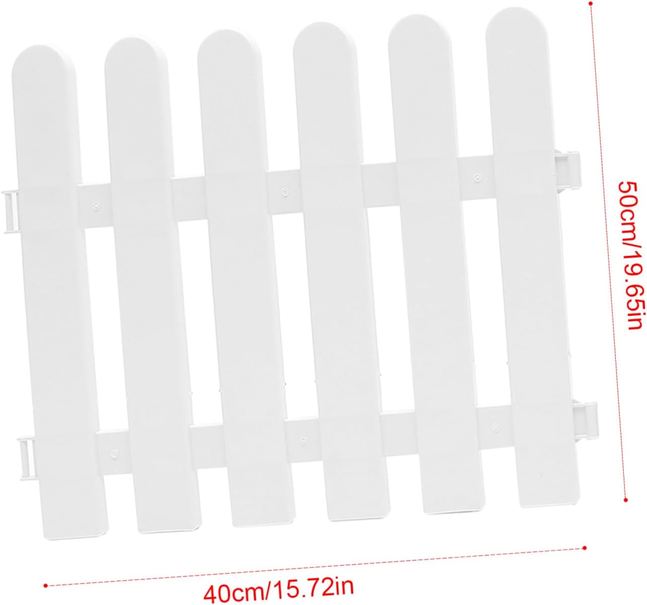 4pcs White Plastic Garden Fence Panels Outdoor Landscape Border Ornamental Lawn Edging Reusable PVC Decorative Barrier for Plants and Flowerbeds