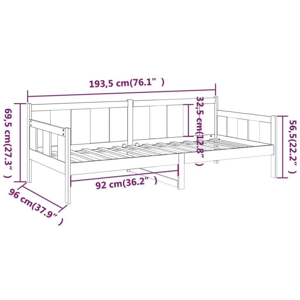 vidaXL Lit de Jour sans Matelas Bois de pin Massif 90x190 cm