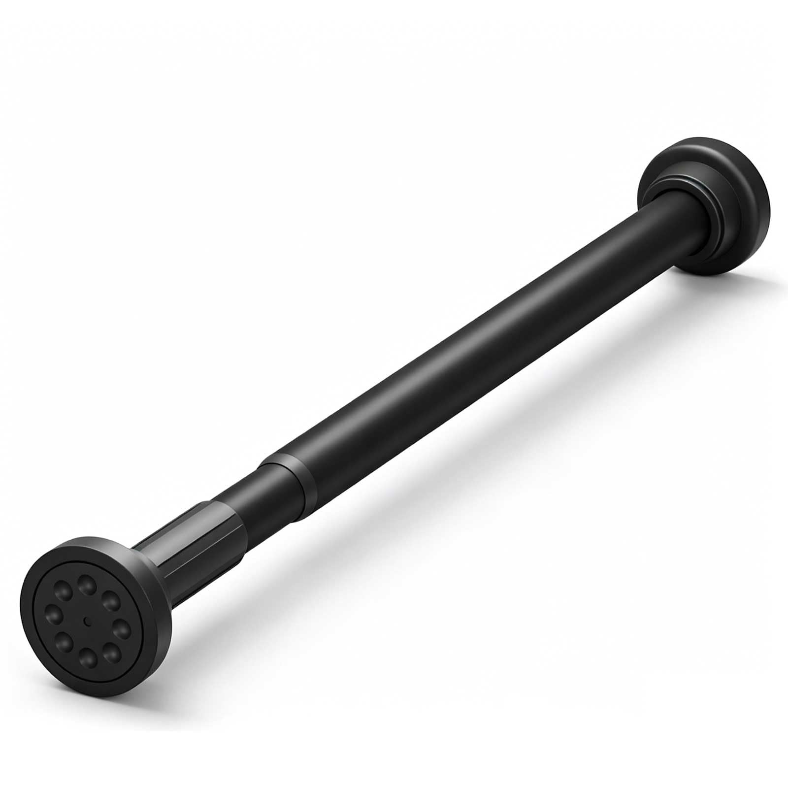 Metal Shower Curtain Rod, Anti Rust Heavy Duty Tension Curtain Rod No Drilling for Bathroom, Kitchen, Wardrobe, 16.5-110 In(Black,130-240cm/51-94.5in)