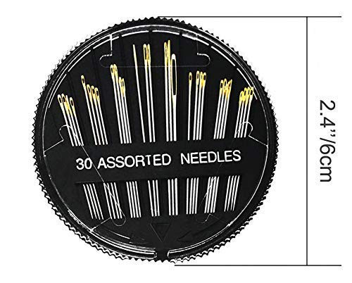 HOME BUY 30 Pieces in 1 Set Assorted Hand Sewing Steel Needles for Embroidery Mending Craft Cloth Stitching (Pack of 1)
