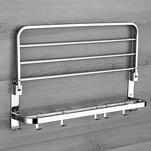 Porte-serviettes double Om Shelf pliable et mural en nickel brossé - 6