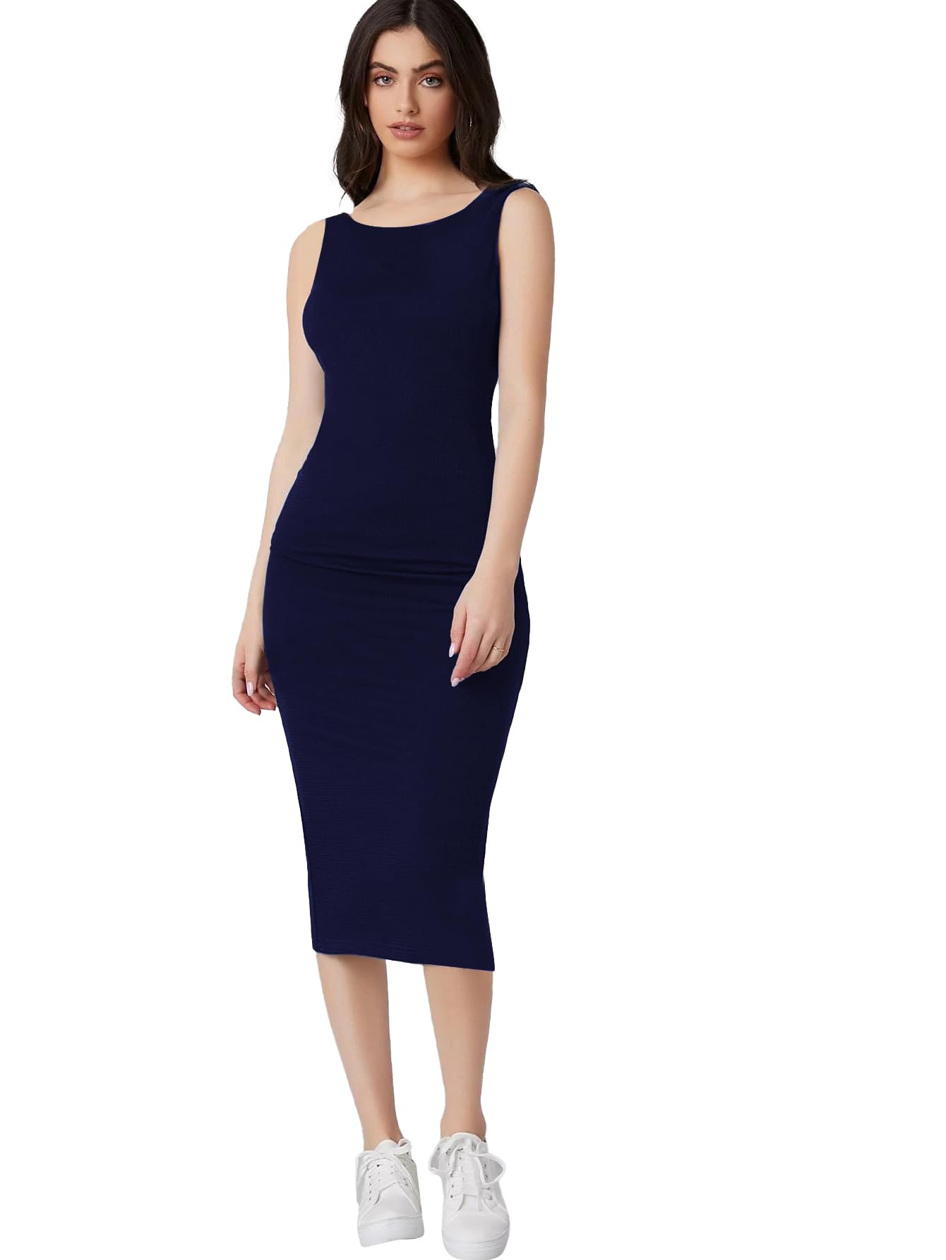 Toochki Dress For Women | Dresses For Women | Women Dress | One Piece Dress For Women Long |Bodycon Dresses | Bodycon Fit Dress | Midi Length Dress | Lycra Dress | Beach Outfits For Women Dark Blue