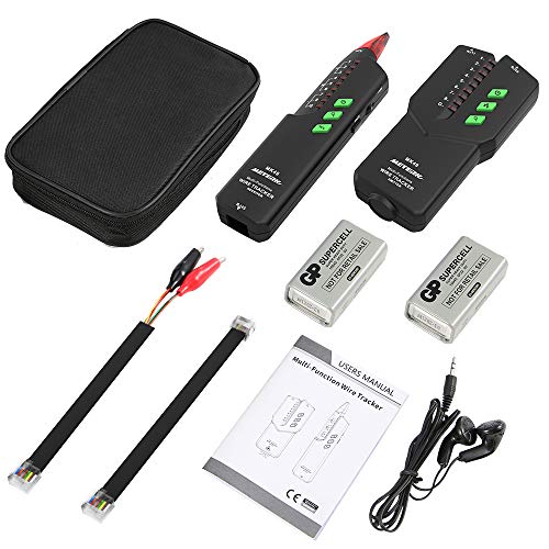 Wire Tracker, Meterk RJ11 RJ45 Multifunctional Cable Tester Line Finder with NCV Probe for Wire Tracer Toner Ethernet LAN Network Cable Collation, Telephone Line Tester, Continuity Checking - Thumbnail 7