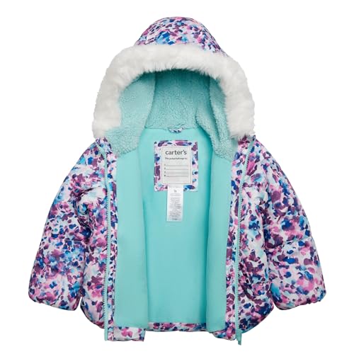 Carter's Girls' 2-Piece Snowsuit Cozy Hooded Puffer Jacket and Ski Bib Set2