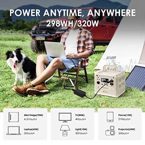 RAINBOW Portable Power Station 320W, 298Wh Backup LiFePO4 Battery, 2 x 110V/320W(Peak 640W) AC Outlets, Solar Generator for Outdoor Camping, Quick Charge for Home, Hiking - Image 5