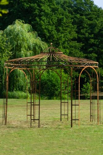KUHEIGA Stabiler Gartenpavillon aus Metall, ROST 350cm, Pavillon