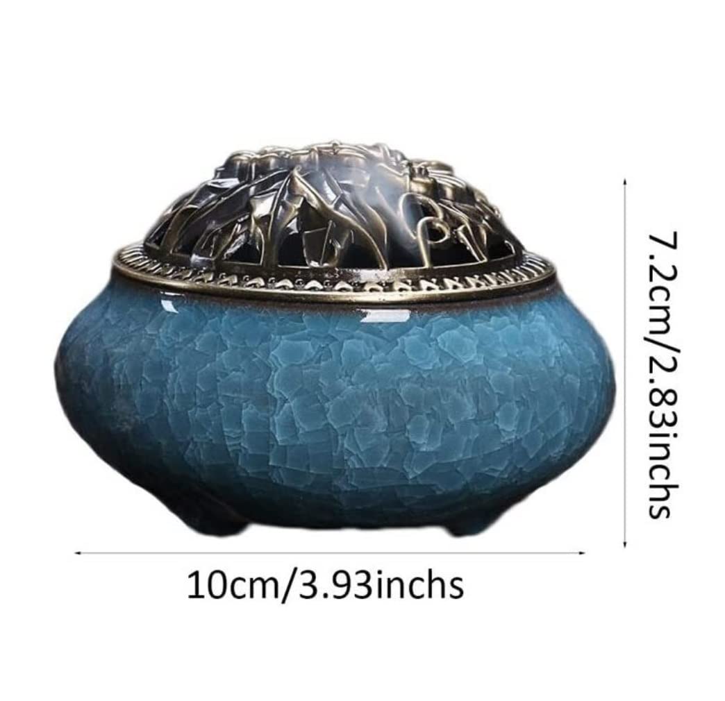 Räucherstäbchen Räuchergefäß Halter 2 Stück Keramik Räuchergefäß Aschefänger Räucherstäbchen Kegelspule Brennerhalter Home Room Buddhistisches Dekor Räucherstäbchenhalter Zuhause Büro Yoga(Grün)