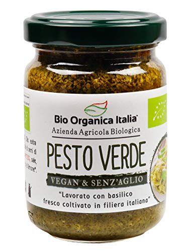 Pesto Verde Vegan - vaso 140 grammi - Bio Organica Italia