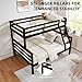 FLEXISPOT Twin Over Full Solid Wood Bunk Bed with Thick Posts,Wooden Bunk Bed with High Guardrail and Ladder for Kids, Teens, Dorm Rooms, and Guest Rooms,No Box Spring Needed,Espresso