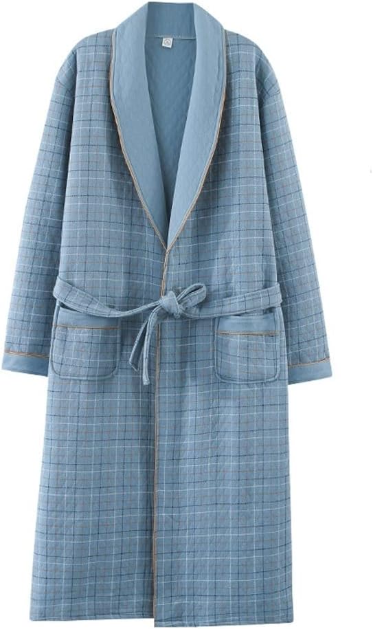 Bathrobe pajamas robe men's quilted bathrobe long