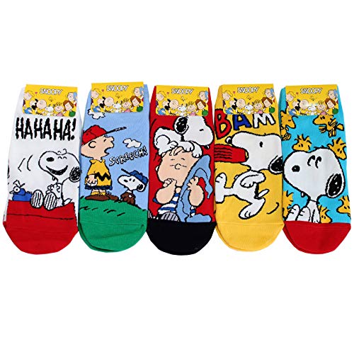 Evei The Peanuts Snoopy Cartoon Movie Series Women's Original Socks (Snoopy09_5Pairs) #TOP1